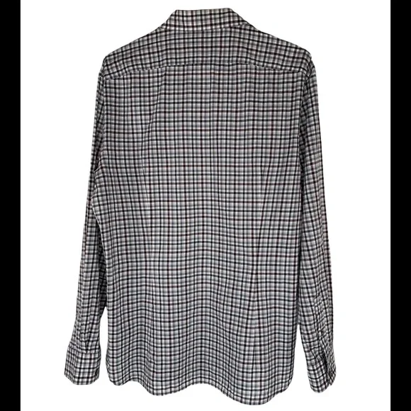 John Varvatos Men’s Medium Long Sleeve Shirt Checkered - Picture 2 of 13